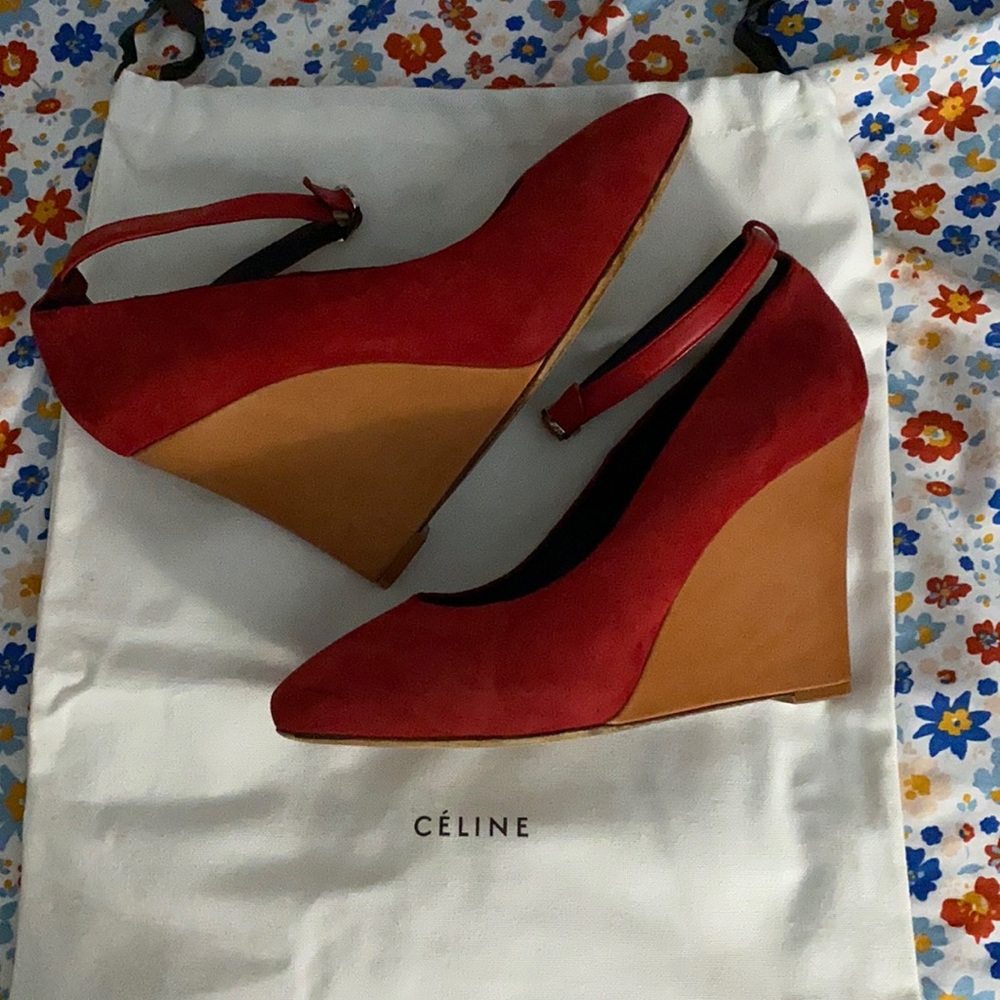 COPY - Celine Suede Wedge Pumps Size 39.5